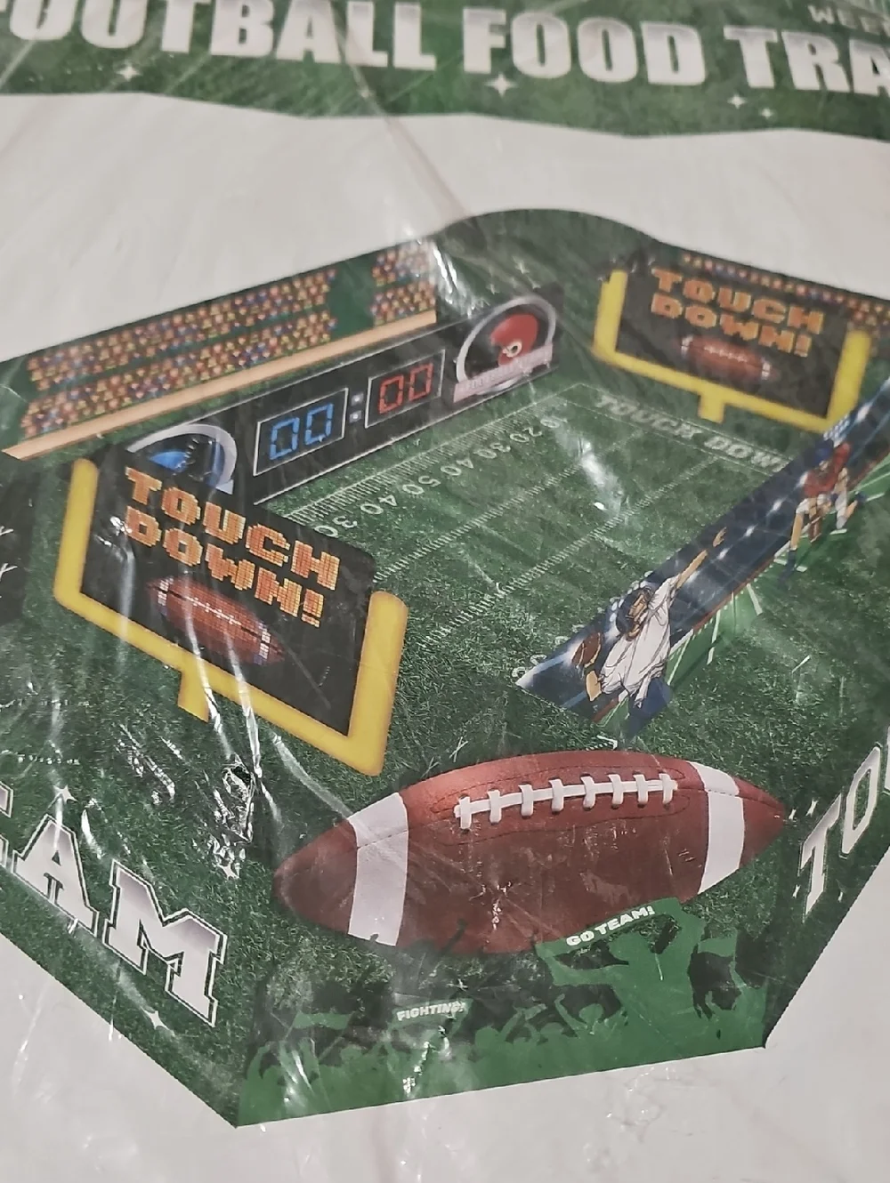 Nwt Football Food Tray - Green Touchdown Party Tray